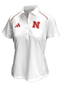 Adidas Womens Nebraska Classic Sideline Polo - White Nebraska Cornhuskers, Nebraska Polos, Huskers Polos, Nebraska  Ladies Polos, Huskers  Ladies Polos, Nebraska  Ladies Tops, Huskers  Ladies Tops, Nebraska  Ladies, Huskers  Ladies, Nebraska  Short Sleeve, Huskers  Short Sleeve, Nebraska Adidas, Huskers Adidas, Nebraska Adidas Womens White Nebraska SS Classic Polo, Huskers Adidas Womens White Nebraska SS Classic Polo