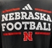 Adidas 2024 Team Issue Nebraska Football LS Pregame Tee - Black - AT-H4484