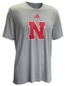 Adidas Basic Iron N Tee Nebraska Cornhuskers, Nebraska Mens, Huskers Mens, Nebraska  T-Shirts, Huskers  T-Shirts, Nebraska  Mens, Huskers  Mens, Nebraska  Short Sleeve, Huskers  Short Sleeve, Nebraska Adidas Heather Grey Iron N SS Blend Tee, Huskers Adidas Heather Grey Iron N SS Blend Tee