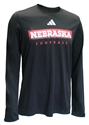 Adidas Nebraska Football Pregame LS Tee - Black Nebraska Cornhuskers, Nebraska  Mens T-Shirts, Huskers  Mens T-Shirts, Nebraska  Long Sleeve, Huskers  Long Sleeve, Nebraska  Mens, Huskers  Mens, Nebraska Adidas, Huskers Adidas, Nebraska Black Out!, Huskers Black Out!, Nebraska Adidas Black Nebraska Football Locker Practice LS Pregame Tee, Huskers Adidas Black Nebraska Football Locker Practice LS Pregame Tee