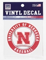 Baseball Bullseye Decal Nebraska Cornhuskers, Nebraska Stickers Decals & Magnets, Huskers Stickers Decals & Magnets, Nebraska  Baseball, Huskers  Baseball, Nebraska Baseball Circle 3 inch Decal, Huskers Baseball Circle 3 inch Decal