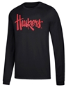 Huskers Script Long Sleeve Tee - Black Nebraska Cornhuskers, Nebraska  Mens, Huskers  Mens, Nebraska  Long Sleeve, Huskers  Long Sleeve, Nebraska  Mens T-Shirts, Huskers  Mens T-Shirts, Nebraska Blackout!, Huskers Blackout!, Nebraska Huskers Script LS Tee - Black, Huskers Huskers Script LS Tee - Black