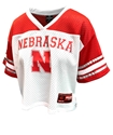 Ladies Nebraska Huskers Treasure Foil Football Jersey Nebraska Cornhuskers, Nebraska  Ladies Jerseys, Huskers  Ladies Jerseys, Nebraska  Womens Jerseys, Huskers  Womens Jerseys, Nebraska Womens White Nebraska Huskers Treasure Football Jersey With Silver Foil Colosseum , Huskers Womens White Nebraska Huskers Treasure Football Jersey With Silver Foil Colosseum 