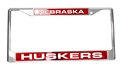 Nebraska Huskers Chrome Metal License Plate Frame Nebraska Cornhuskers, Nebraska Vehicle, Huskers Vehicle, Nebraska Husker Chrome Metal License Plate Frame, Huskers Husker Chrome Metal License Plate Frame