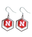 Nebraska Juno Silver Dangle Earrings Nebraska Cornhuskers, Nebraska  Jewelry & Hair, Huskers  Jewelry & Hair, Nebraska  Ladies, Huskers  Ladies, Nebraska  Ladies Accessories, Huskers  Ladies Accessories, Nebraska Nebraska Juno Silver Dangle Earrings From The Heart, Huskers Nebraska Juno Silver Dangle Earrings From The Heart