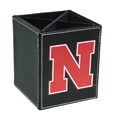 Nebraska Leather Desk Caddy Nebraska Cornhuskers, Nebraska  Office Den & Entry, Huskers  Office Den & Entry, Nebraska Black Nebraska Square Leather Desk Caddy Fanatic , Huskers Black Nebraska Square Leather Desk Caddy Fanatic 