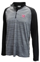 Nebraska Vandal Quarter Zip Nebraska Cornhuskers, Nebraska  Mens, Huskers  Mens, Nebraska  Mens Outerwear, Huskers  Mens Outerwear, Nebraska Nebraska Heather Grey And Black Vandal LS 1/4 Zip Levelwear, Huskers Nebraska Heather Grey And Black Vandal LS 1/4 Zip Levelwear