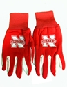 Red And White Huskers Utility Gloves Nebraska Cornhuskers, Nebraska  Mens, Huskers  Mens, Nebraska  Mens Accessories, Huskers  Mens Accessories, Nebraska Red And White Gloves With Rubber Grips St Louis Wholesale, Huskers Red And White Gloves With Rubber Grips St Louis Wholesale