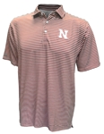 Red And White Nebraska Stripe Skills Polo Antigua Nebraska Cornhuskers, Nebraska  Mens Polo's, Huskers  Mens Polo's, Nebraska Polo's, Huskers Polo's, Nebraska Red And White Nebraska Stripe Skills Polo Antigua, Huskers Red And White Nebraska Stripe Skills Polo Antigua