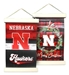 Reversible Nebraska Huskers Merry Christmas Plaid Banner Hang-Sign - OD-G4829