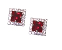 Ruby Game Day Bling Post Earrings Nebraska Cornhuskers, Nebraska  Jewelry & Hair, Huskers  Jewelry & Hair, Nebraska Red And White Square Bling Post Earrings IMC, Huskers Red And White Square Bling Post Earrings IMC