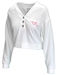 Womens Cream Nebraska Cozy Fleece V-Neck Button Up - AT-F7225