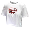 Womens Nebraska Flower Surfer Crop Tee Nebraska Cornhuskers, Nebraska  Ladies, Huskers  Ladies, Nebraska  Short Sleeve, Huskers  Short Sleeve, Nebraska  Ladies T-Shirts, Huskers  Ladies T-Shirts, Nebraska  Ladies Tops, Huskers  Ladies Tops, Nebraska Womens White Mineral Nebraska Flower Surf Sticker Short And Sweet SS Crop Tee Chicka-D, Huskers Womens White Mineral Nebraska Flower Surf Sticker Short And Sweet SS Crop Tee Chicka-D