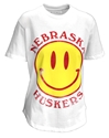 Womens Nebraska Huskers Smiley Face Jersey Tee Nebraska Cornhuskers, Nebraska  Ladies, Huskers  Ladies, Nebraska  Short Sleeve, Huskers  Short Sleeve, Nebraska  Ladies Tops, Huskers  Ladies Tops, Nebraska  Ladies T-Shirts, Huskers  Ladies T-Shirts, Nebraska Womens White Smiley Face Jersey Rounded Nebraska SS Tee, Huskers Womens White Smiley Face Jersey Rounded Nebraska SS Tee