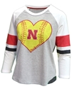 Womens Nebraska Huskers Softball Andie Raglan Nebraska Cornhuskers, Nebraska  Ladies T-Shirts, Huskers  Ladies T-Shirts, Nebraska  Ladies Tops, Huskers  Ladies Tops, Nebraska  Ladies, Huskers  Ladies, Nebraska  Long Sleeve, Huskers  Long Sleeve, Nebraska Womens Heather Grey And White Huskers Andie 3/4 Sleeve Softball Raglan Colosseum , Huskers Womens Heather Grey And White Huskers Andie 3/4 Sleeve Softball Raglan Colosseum 