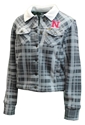 Womens Nebraska Wrangler Plaid Polar Fleece Jacket Nebraska Cornhuskers, Nebraska  Womens Outerwear, Huskers Womens Outerwear, Nebraska Womens, Huskers Womens, Nebraska Grey Tan And White Nebraska Polar Fleece Jacket Wrangler,  Nebraska Grey Tan And White Nebraska Polar Fleece Jacket Wrangler